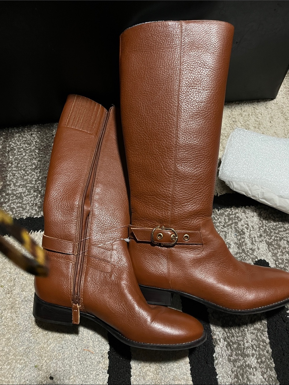 Talbots Classic Tall Leather Riding Boots - Brown. Length is 15.5 Width is 8”.